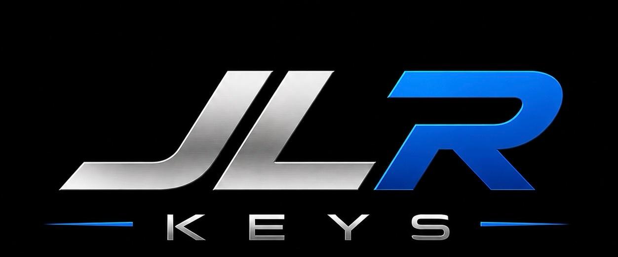 JLR Keys logo in chrome and blue
